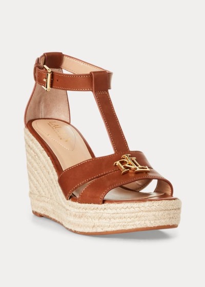 Women's Ralph Lauren Hale Leather Sandals | 807412YLQ